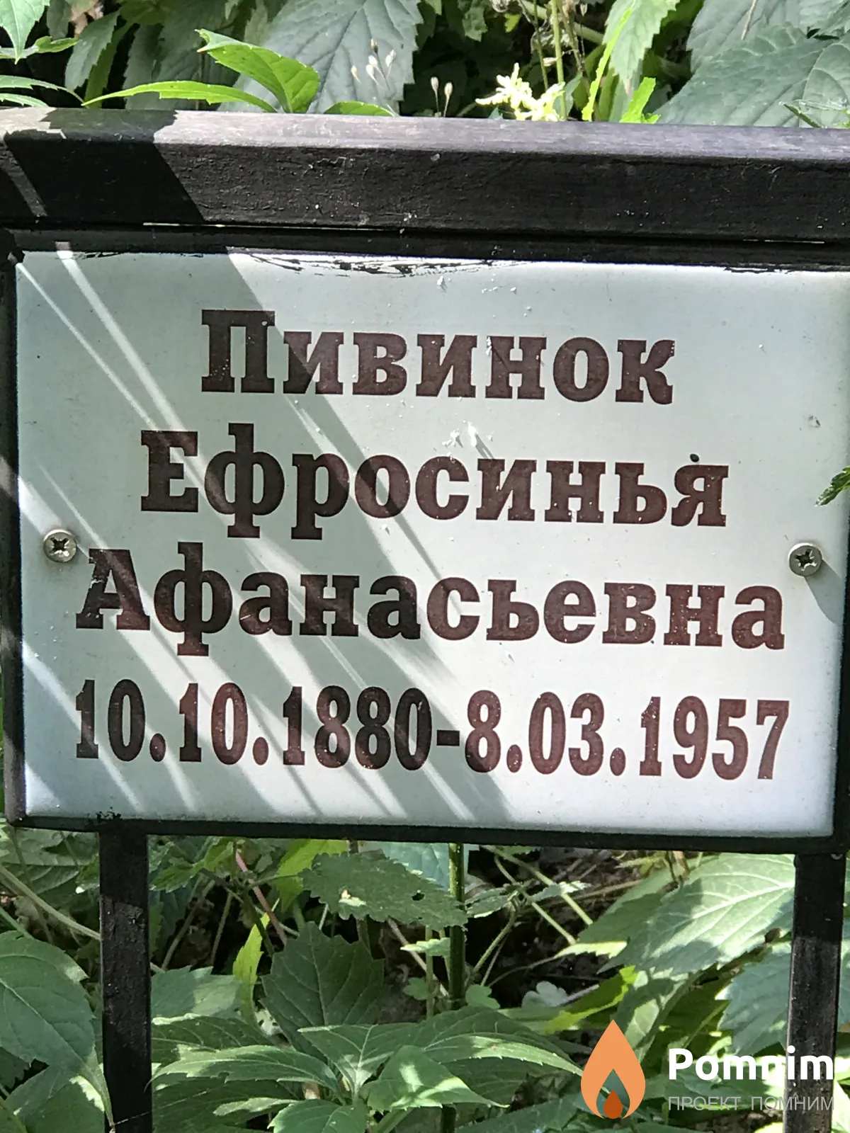 Пивинок Ефросинья Афанасьевна